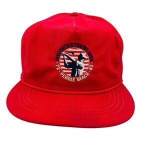 Vintage 1992 US USGA Open Pebble Beach Slideback Rope Hat USA